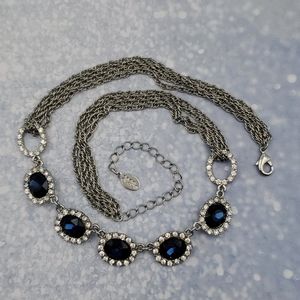 2028 Blue Rhinestone Necklace